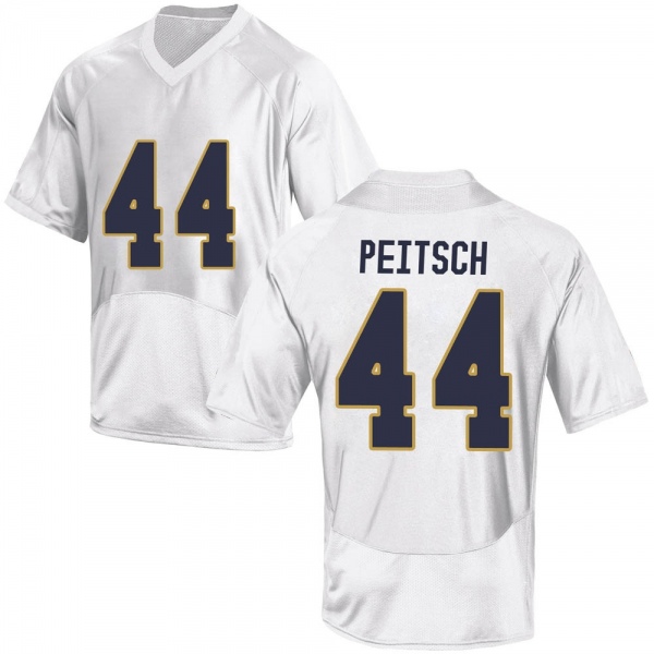 Alex Peitsch Notre Dame Fighting Irish NCAA Youth #44 White Game College Stitched Football Jersey WDN4755JK